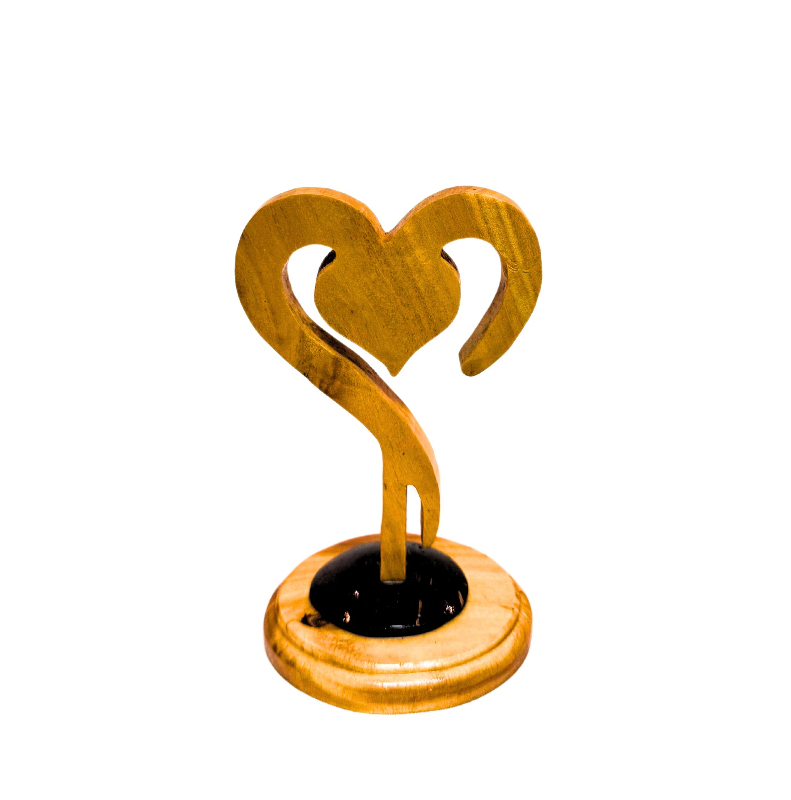Wooden Heart Statue